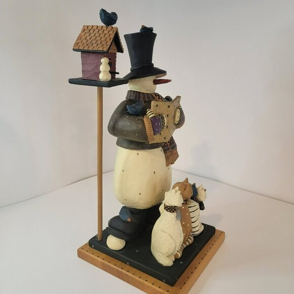 Williraye Studios WW2280 Snowman Serenade Snowman Caroling w/ Cats - Picture 3 of 7